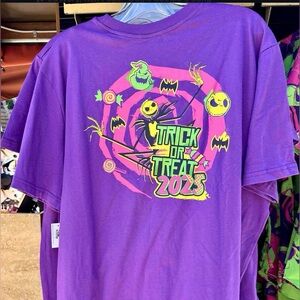Disney Purple Oogie Boogie Bash 2025 Halloween Tee with Neon Graphics